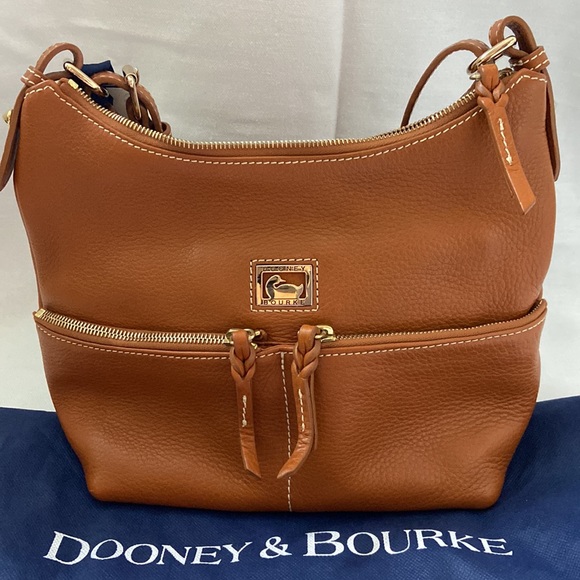 NWT Dooney & Bourke Desert Brown Leather Small Zipper Pocket Sac - Picture 2 of 11